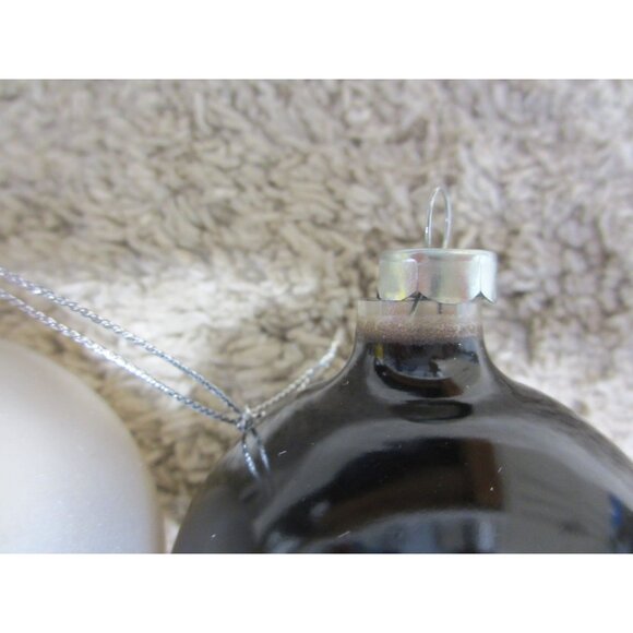 Lot of 3 Harley-Davidson Ornament Black & Silver Glass Christmas Balls With Logo - Picture 4 of 5